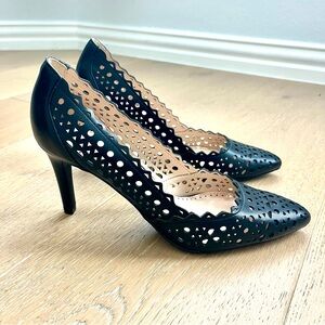 Adrienne Vittadini Black Cutout Heels